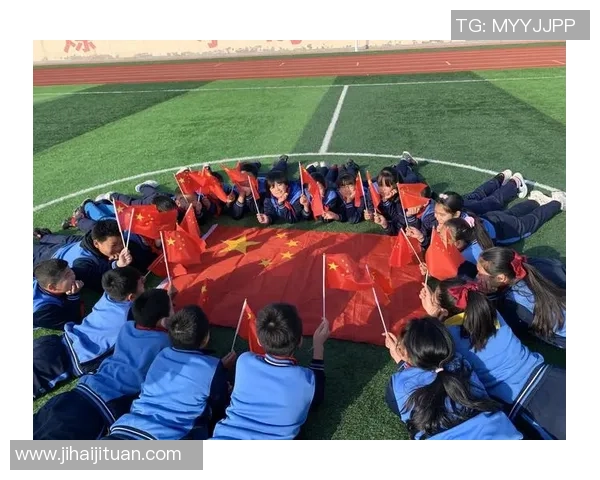 国旗飘扬下的足球明星们展现激情与荣耀的瞬间